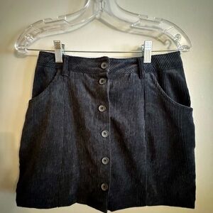 Chic Black Corduroy Mini Skirt